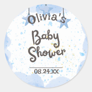 A Splash of Joy: Watercolor Baby Shower Classic Round Sticker