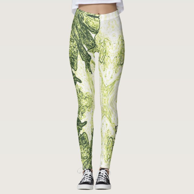A Splash Of Lime Green Leggings (Front)