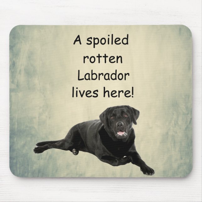 A Spoiled Rotten Labrador Lives Here Mouse Mat (Front)