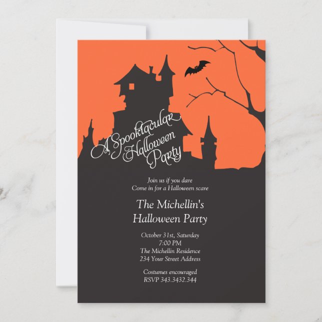 A Spooktacular Halloween Party Invitation (Front)