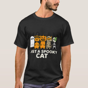 A Spooky Cat Halloween Costume Cartoon Design T-Shirt