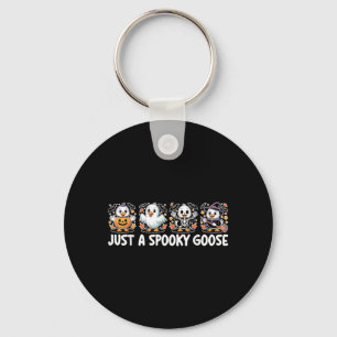 A Spooky Goose Cute Funny Halloween Silly Goose Key Ring