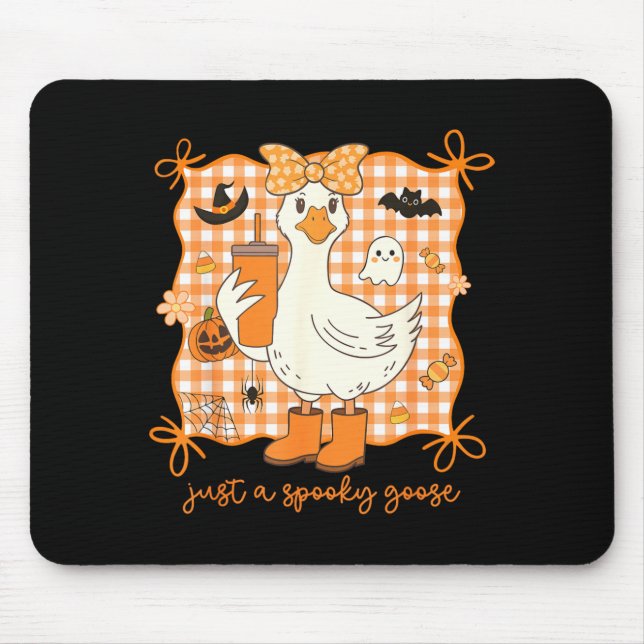 A Spooky Goose Halloween Silly Goose Funny Mouse Mat (Front)