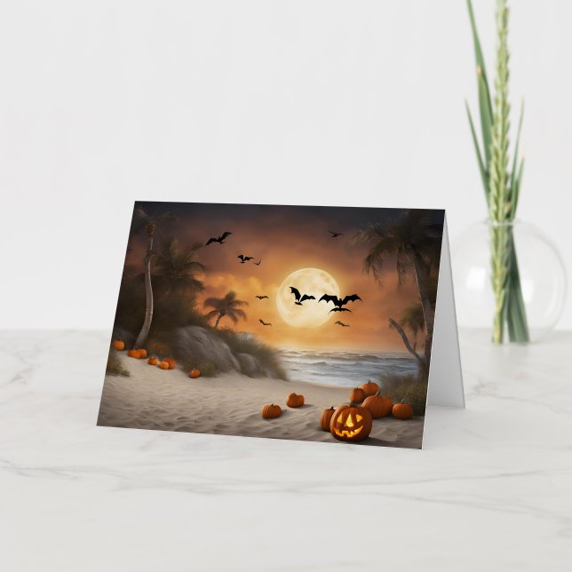 A Spooky Halloween at The Beach - Greeting Card (Front)