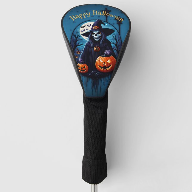 A spooky Halloween scene Golf Head Cover (Front)