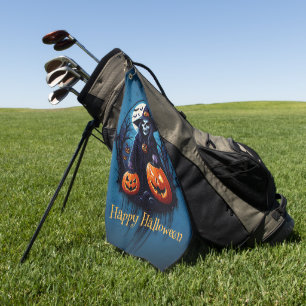 A spooky Halloween scene Golf Towel