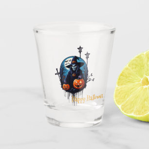 A spooky Halloween scene Shot Glass