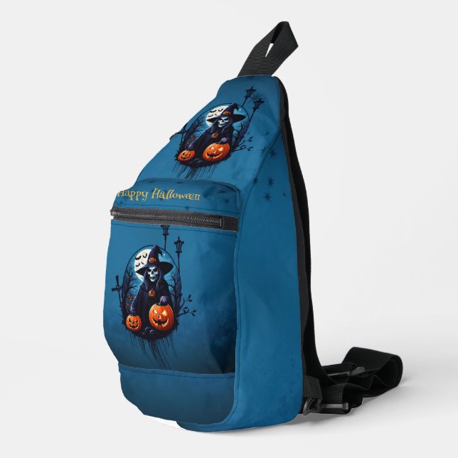 A spooky Halloween scene Sling Bag (Right Corner)