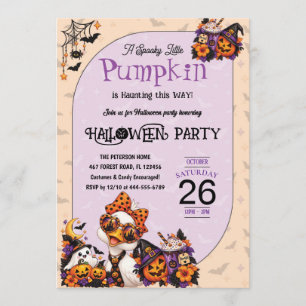 A Spooky Little Pumpkin Is Haunting Halloween Invitation