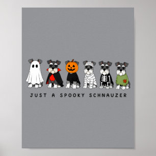 A Spooky Schnauzer Funny Ghost Halloween Dog Lover Poster