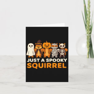 A Spooky Squirrel Halloween Costume Cartoon Design Card