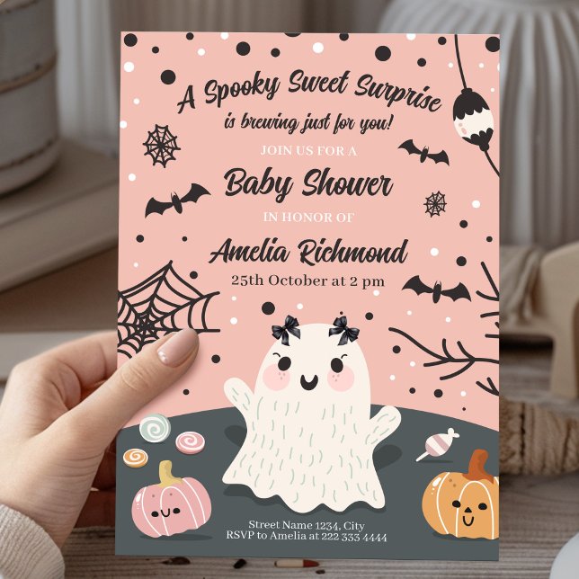 A Spooky Sweet Surpris Halloween Baby Shower Invitation (Creator Uploaded)