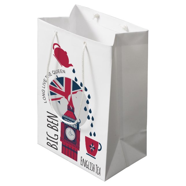 A Spot of English Tea Medium Gift Bag (Front Angled)