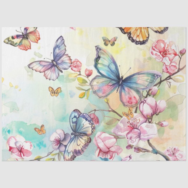 A Spring Butterfly Series Design #3 Tissue Paper (Front)