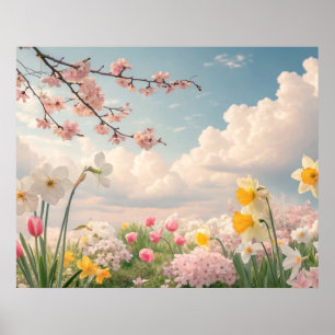 A Spring Floral Background Poster