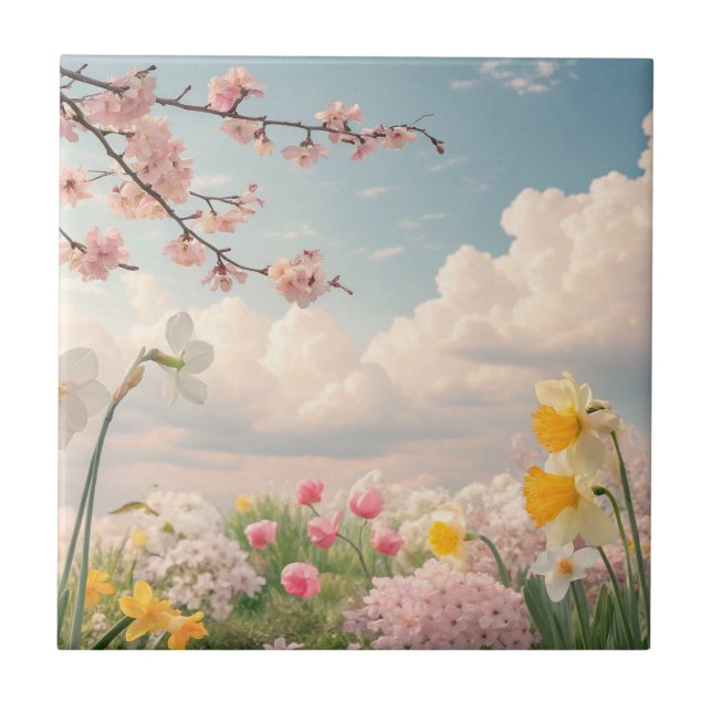 A Spring Floral Background Tile (Front)