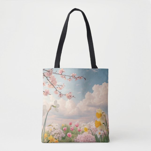 A Spring Floral Background Tote Bag (Front)