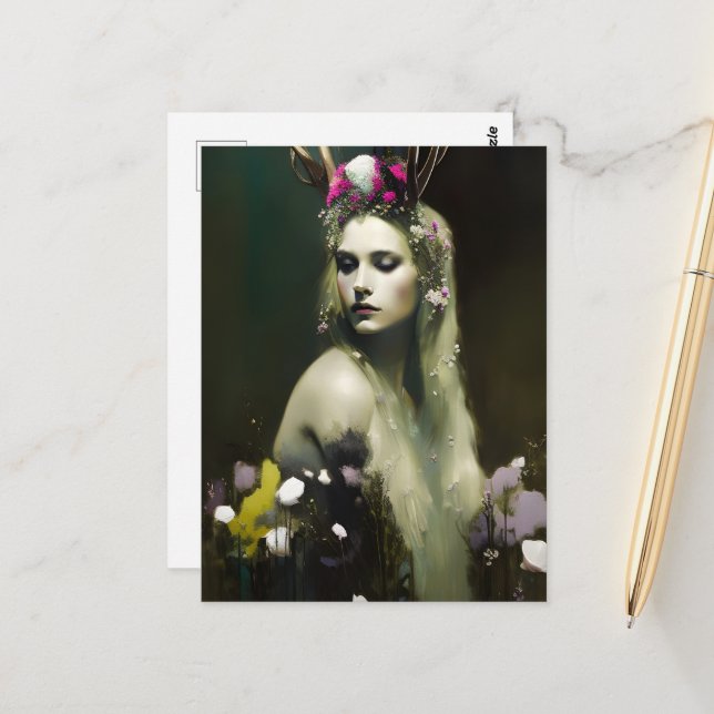 A Spring Goddess Postcard (Front/Back In Situ)