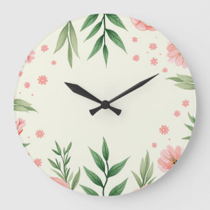a springy flower-painted clock