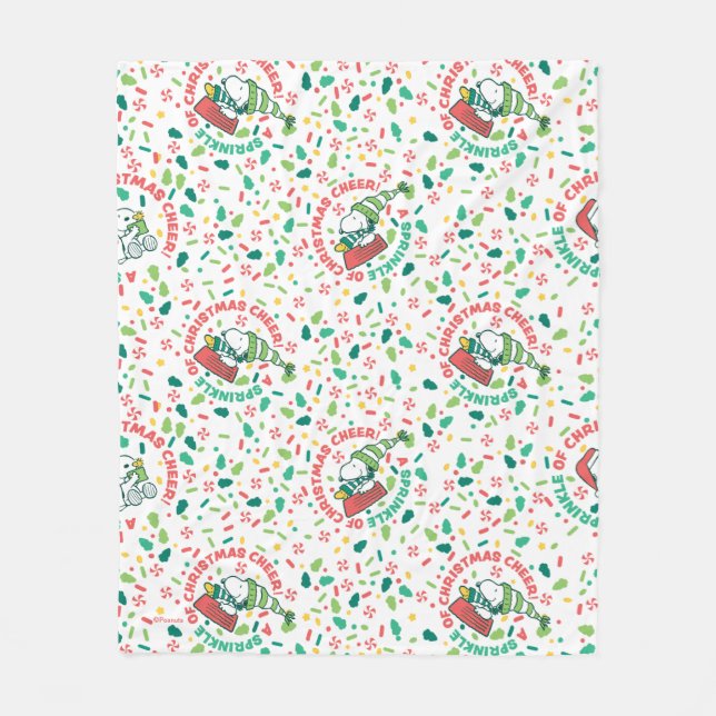 A Sprinkle of Christmas Cheer Pattern Fleece Blanket (Front)