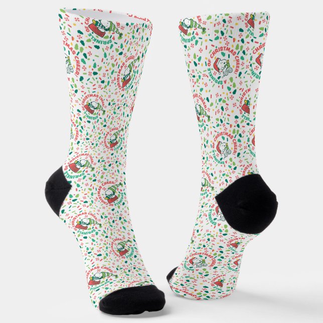 A Sprinkle of Christmas Cheer Pattern Socks (Angled)