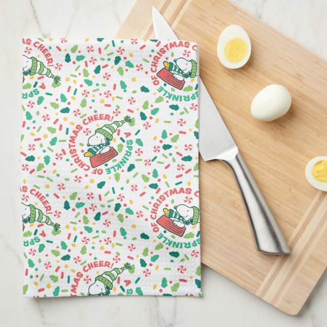 A Sprinkle of Christmas Cheer Pattern Tea Towel (Quarter Fold)