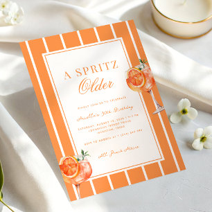 A Spritz Older Peach Cocktail 30th Birthday Party Invitation