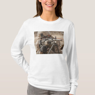 A squad automatic weapon gunner provides securi T-Shirt