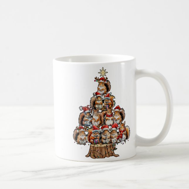 A Squirrel Christmas Tree Lights Forest Animal Lov Coffee Mug (Right)