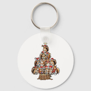 A Squirrel Christmas Tree Lights Forest Animal Lov Key Ring