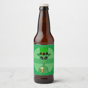 A St. Patrick's Alien Beer Bottle Label