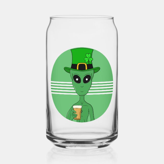 A St. Patrick's Alien Can Glass (Front)
