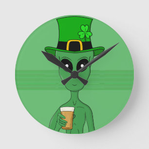 A St. Patrick's Alien Round Clock