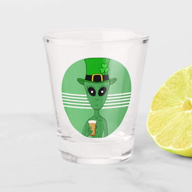 A St. Patrick's Alien Shot Glass (Front)