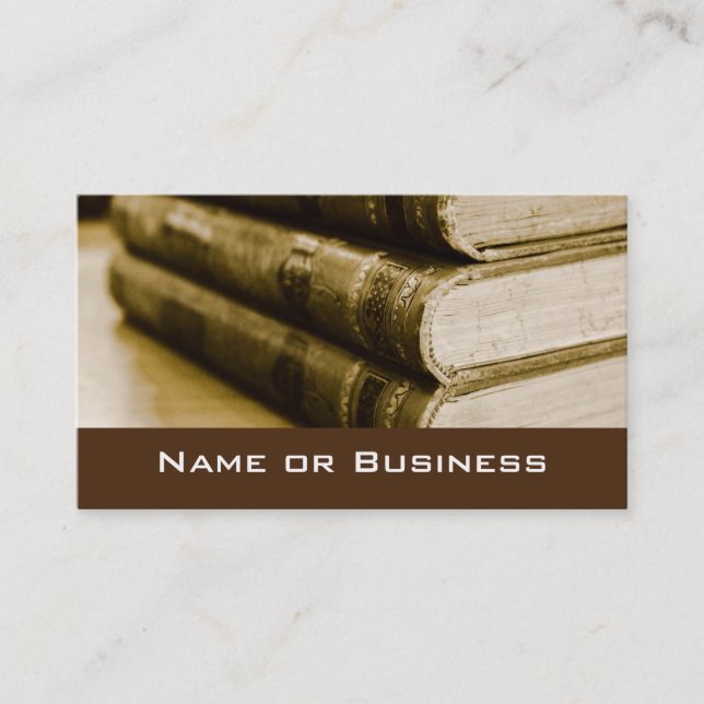 A Stack of Old Books Business Card (Front)