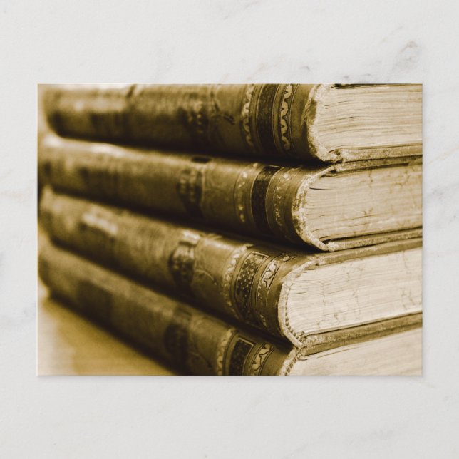 A Stack of Old Books Postcard (Front)
