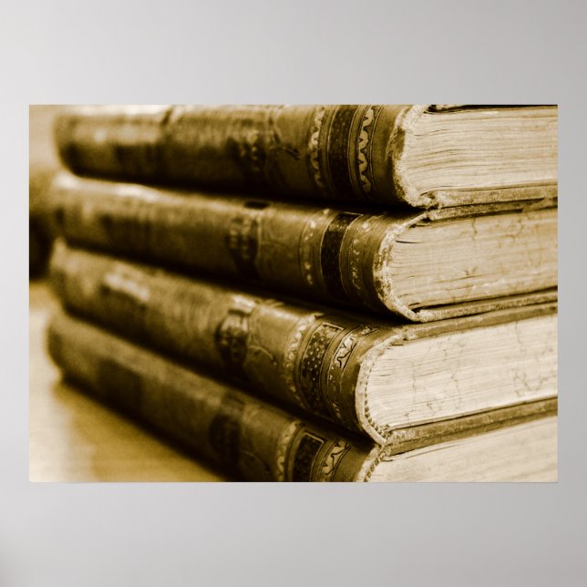 A Stack of Old Books Poster (Front)