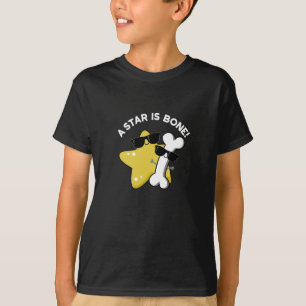 A Star Is Bone Funny Movie Title Pun Dark BG T-Shirt