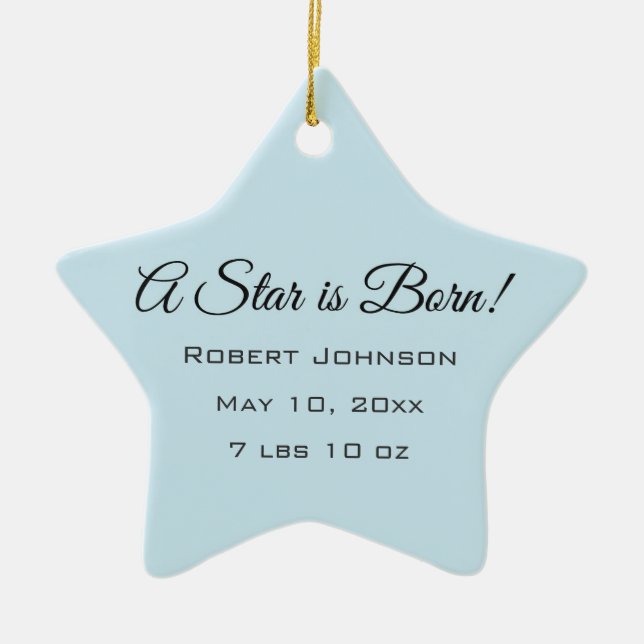 A Star is Born! Customised Photo/NameStar Ornament (Front)