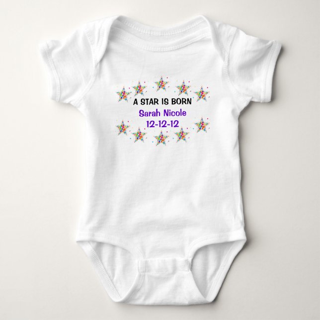 A Star Is Born Infant Template Baby Bodysuit (Front)