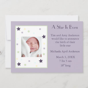 A Star Is Born (lavender) Announcement