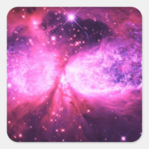 A Star is Born Pink Purple Square Sticker