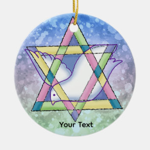 A Star of David Ceramic Tree Decoration