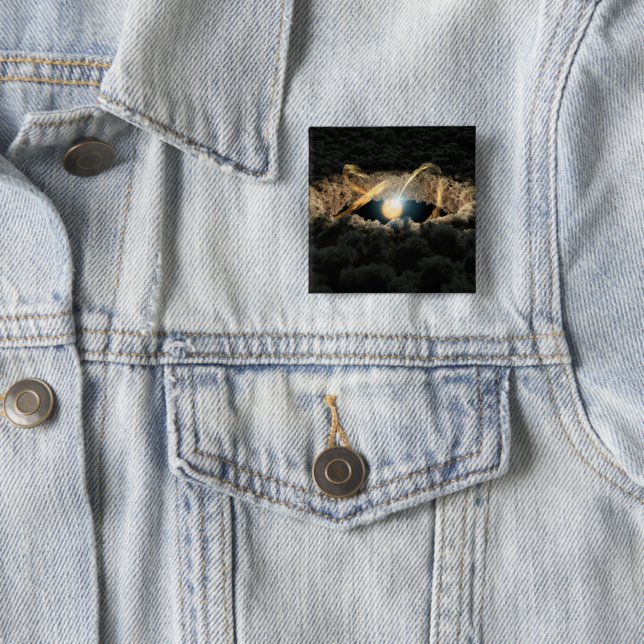 A Star Surrounded By A Protoplanetary Disc 15 Cm Square Badge (In Situ)