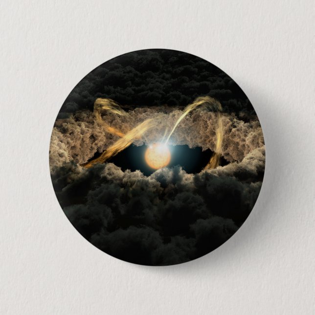 A Star Surrounded By A Protoplanetary Disc 6 Cm Round Badge (Front)