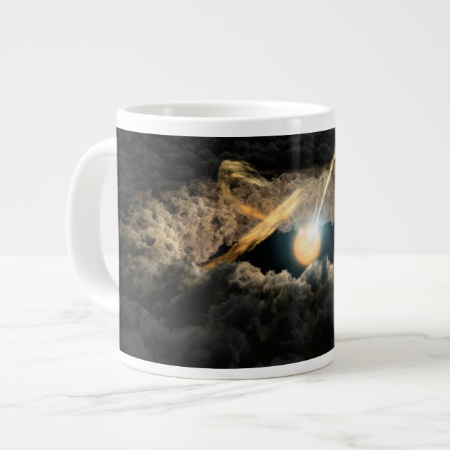 A Star Surrounded By A Protoplanetary Disc Large Coffee Mug (Front Left)