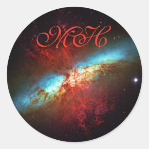 A Starburst Galaxy - Messier 82 (Cigar Galaxy) Classic Round Sticker