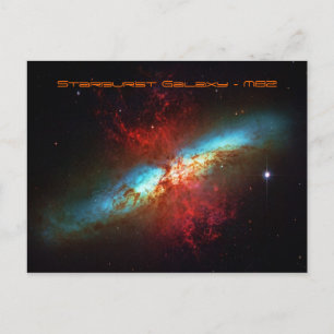 A Starburst Galaxy - Messier 82 (Cigar Galaxy) Postcard