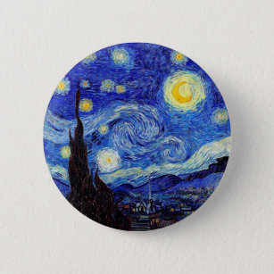 A Starry Night  Inspired Van Gogh Classic Products 6 Cm Round Badge