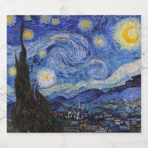 A Starry Night: Saint Remy by Vincent Van Gogh Beer Bottle Label